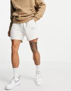 Jack & Jones Originals Loose Fit Sweat Shorts With Small Logo In Light Gray-grey