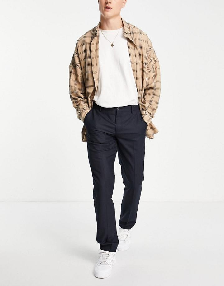 French Connection Slim Fit Pants-navy