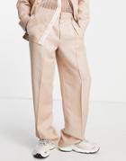 Asos Design Wide Leg Suit Pants In Gold Hi-shine Shimmer