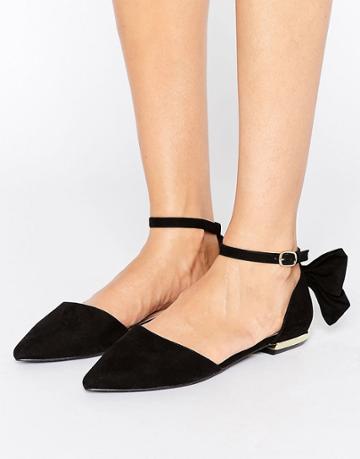 Miss Kg Norah Bow Flat Shoe - Black