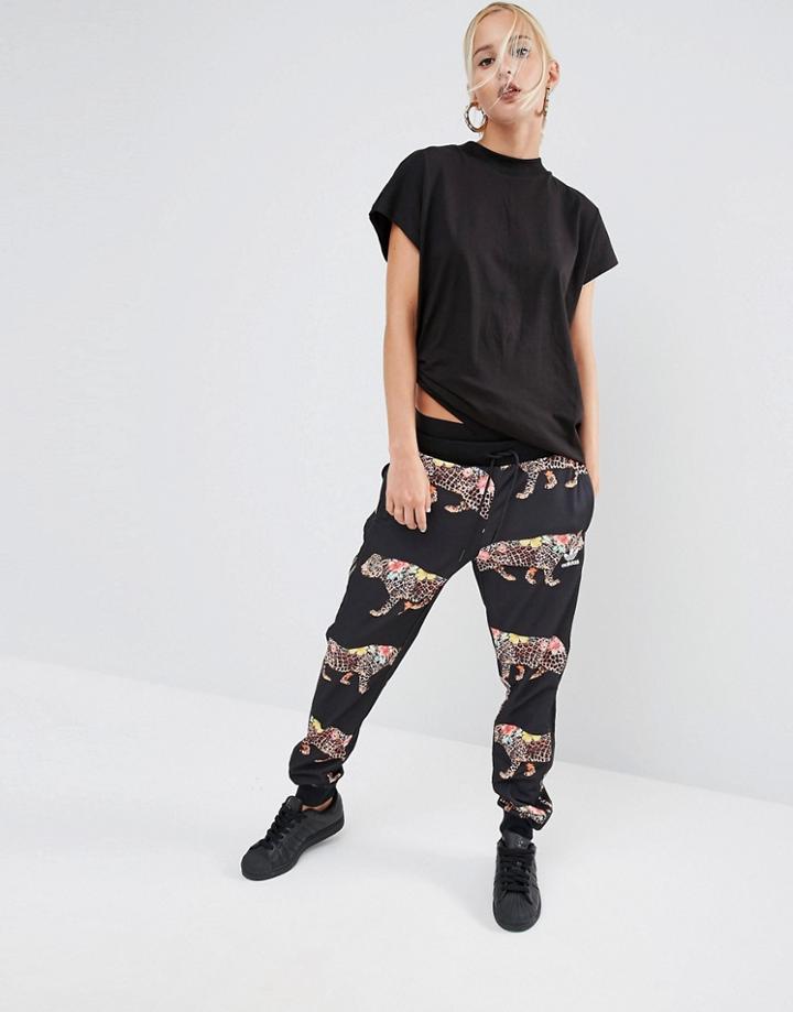 Adidas Originals X Farm Multi Leopard Print Cuffed Sweat Pants - Multi