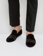 Frank Wright Slipper Shoes With Gold Stripe - Blue