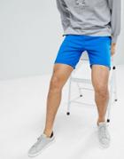 Asos Design Slim Chino Shorts In Bright Blue - Blue