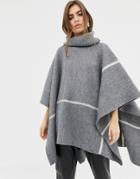 B.young Roll Neck Poncho - Gray