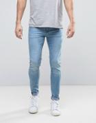 Cheap Monday Him Spray Jean Stone Bleach Wash - Blue