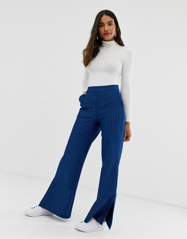 Vila Pinstripe Pants - Navy