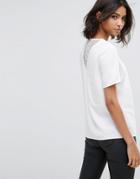 Vila Lace Detail T-shirt - White