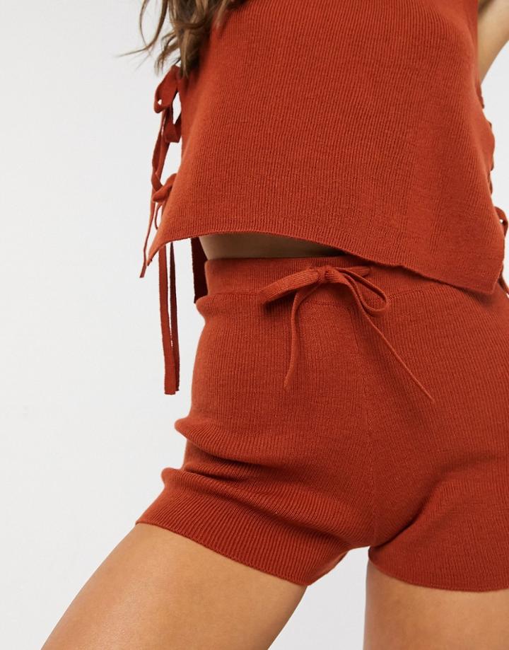 Asos Design Mix & Match Lounge Knitted Rib Short-multi