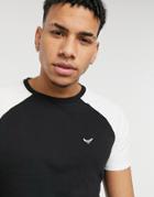 Threadbare Contrast T-shirt In Black