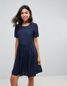 Vero Moda Tiered Smock Dress - Navy