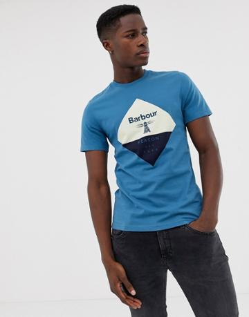 Barbour Beacon Diamond Large Logo T-shirt In Blue-blues