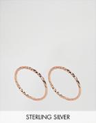 Asos Rose Gold Plated Sterling Silver Pack Of 2 Braid Rings - Copper