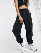 Asos Design Oversized Sweatpants With Pintuck In Black-red