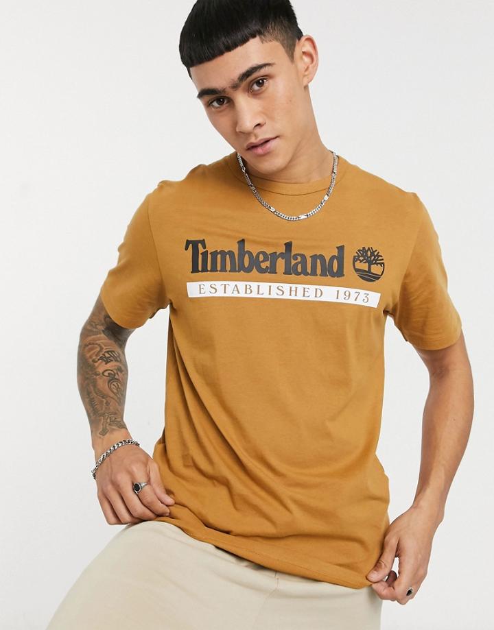 Timberland Established 1973 T-shirt In Wheat Tan-brown
