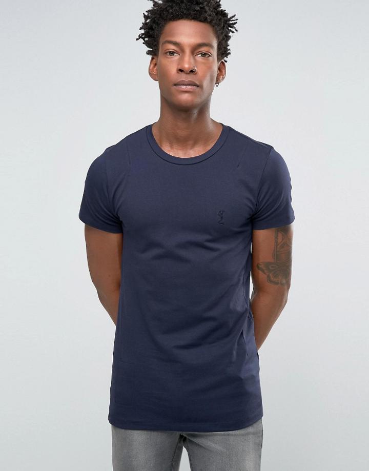 Religion Crew Neck T-shirt In Muscle Fit - Navy