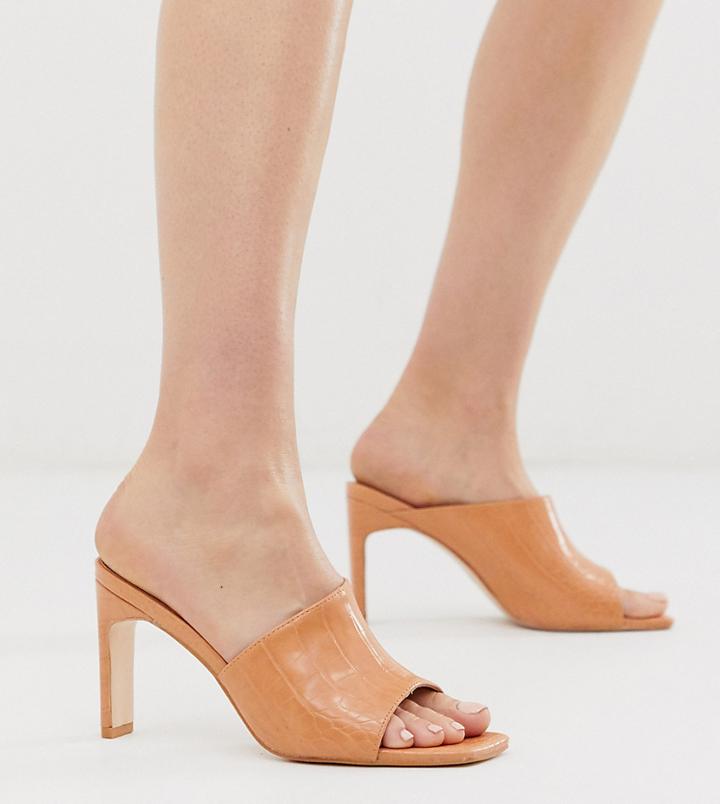 Z Code Z Exclusive Amaka Blush Croc Heeled Mules - Pink