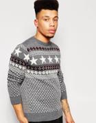 Vacant Holidays Sweater In Fairisle - Gray