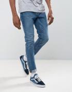 Pull & Bear Slim Jeans In Vintage Blue Wash - Blue