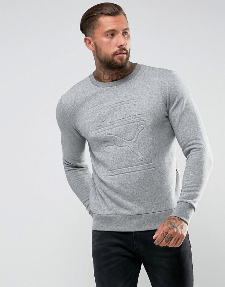 Puma Archive Logo Crewneck Sweatshirt In Gray 57330603 - Gray