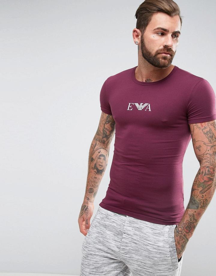 Emporio Armani Muscle Fit T-shirt In Burgundy - Red