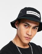 Calvin Klein Jeans Bucket Hat With Patch Logo In Black