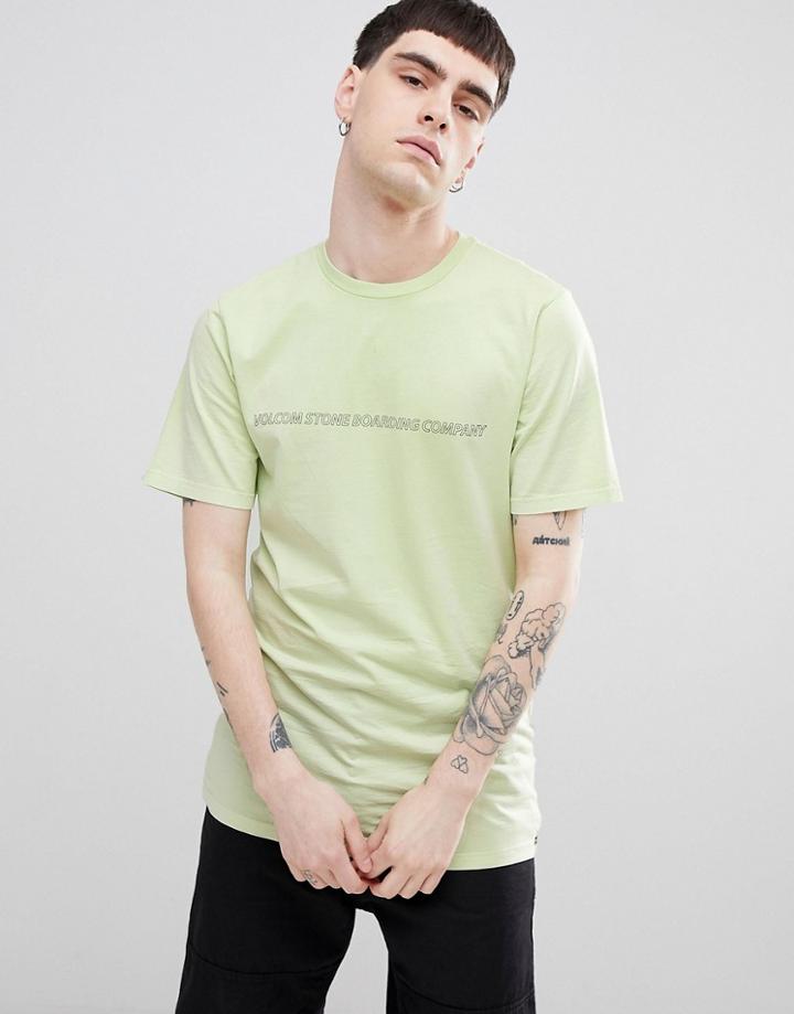 Volcom Spyral T-shirt With Skateboarding Logo In Green - Green
