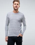 Only & Sons Sweater With Knitted Stripe - Gray