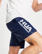 Under Armour Training Woven Embossed Logo Shorts In Navy Camo