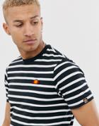 Ellesse Sailo Striped T-shirt In Black/white - Black