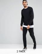 Asos Sweatshirt/ Skinny Jogger Set Save 17% - Black