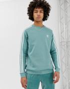 Adidas Originals 3 Stripe Sweatshirt In Gray - Gray
