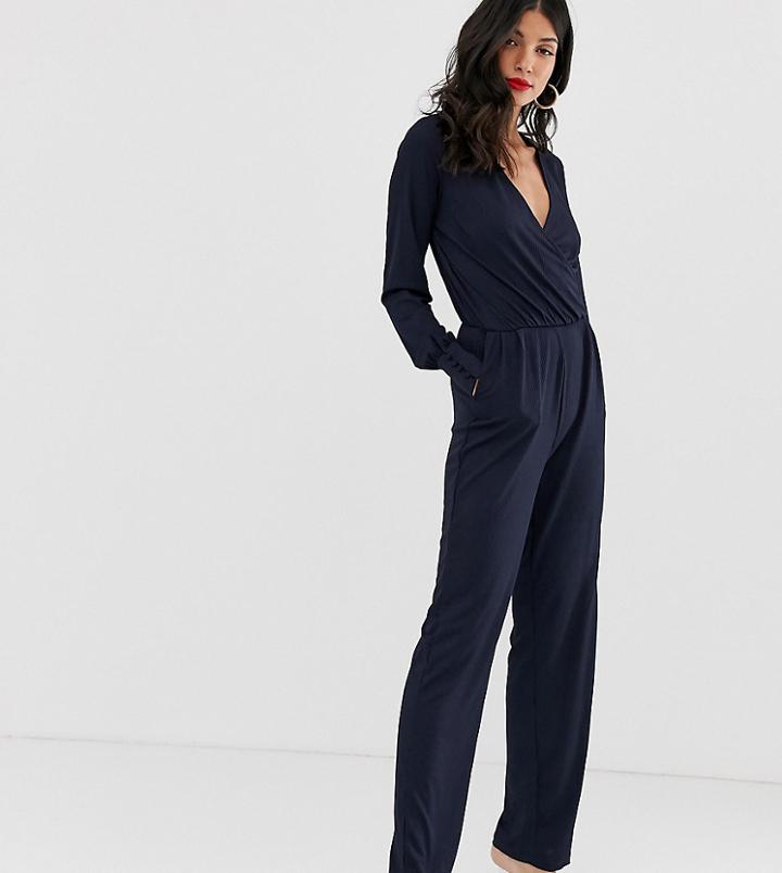 Y.a.s Tall Wrap Jumpsuit-navy