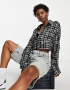 Heartbreak Cropped Shirt In Black Check - Part Of A Set-multi