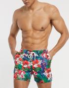 South Beach Swim Shorts In Tropical Floral-blues
