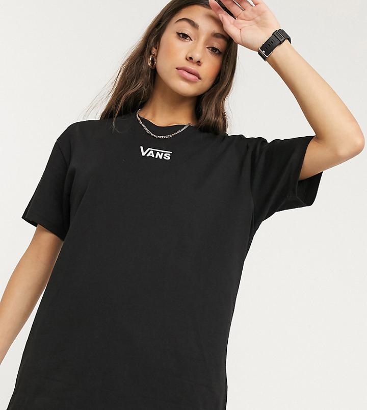 Vans Oversized Chest Logo T-shirt In Black Exclusive At Asos