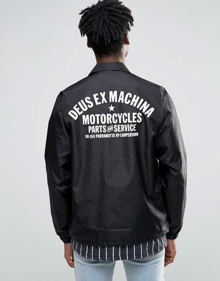 Deus Ex Machina Coach Jacket With Camperdown Back Print - Black
