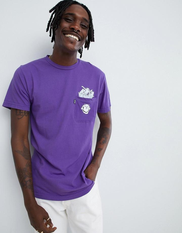 Ripndip Stuffed T-shirt With Pocket In Purple - Purple
