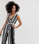 River Island Jumpsuit With Belt In Stripe - Multi