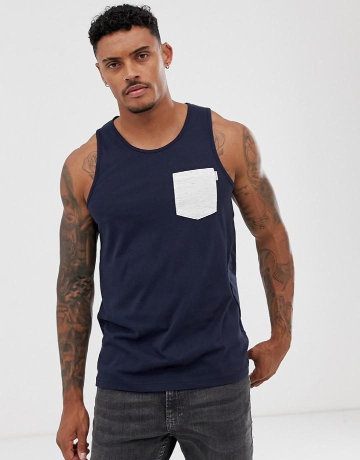 Jack & Jones Originals Pocket Tanks - Navy