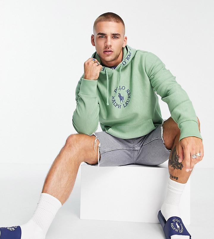 Polo Ralph Lauren X Asos Exclusive Collab Hoodie With Chest And Hood Logo Taping In Green