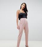 Asos Design Tall High Waist Tapered Pants - Pink
