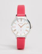 Oasis Pink Leather Watch - Pink