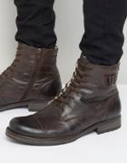 Jack & Jones Siti Warm Leather Boots - Brown