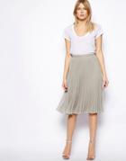 Mango Metallic Midi Skirt - Gray