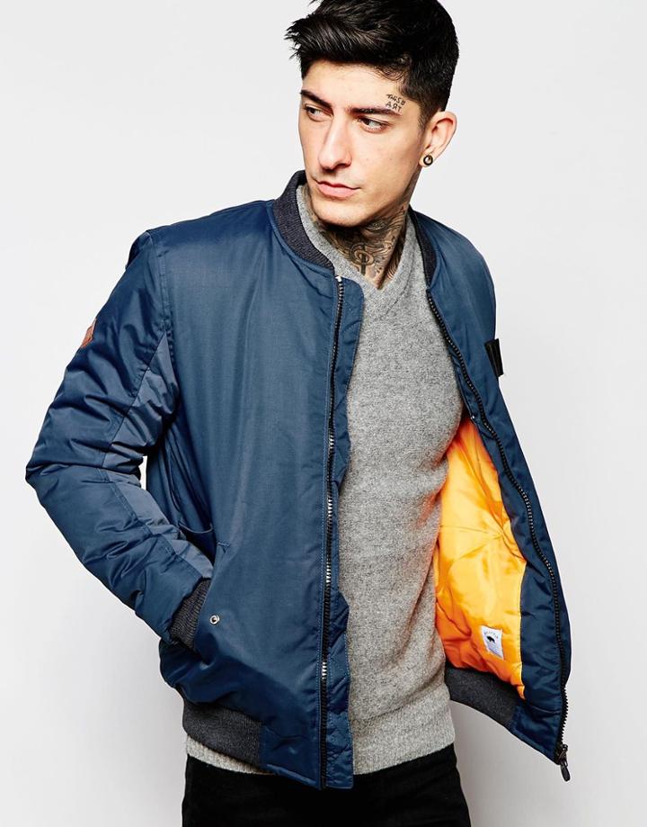 Bellfield Ma1 Bomber Jacket - Navy