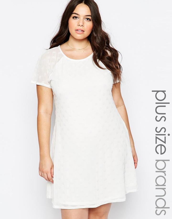 Praslin Plus Swing Dress In Polka Dot Fabric - Cream