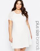 Praslin Plus Swing Dress In Polka Dot Fabric - Cream