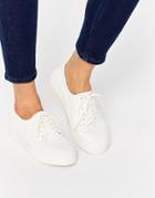 Asos Drummer Snake Lace Up Trainers - White