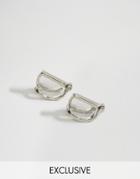 Designb Square Hoop Earrings - Silver