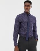 Jack & Jones Premium Slim Fit Shirt With All Over Print-navy